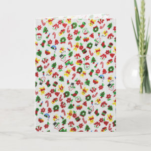 Julsort Doodles Faux-Fabric Helgkort