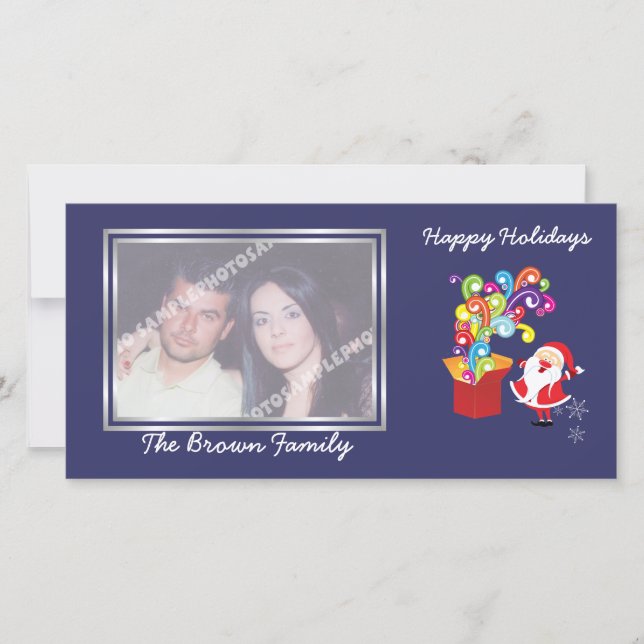 Julsöt Jultomten och presentkartongfoto Julkort (Framsida)