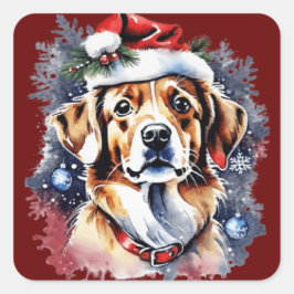 Julsöt marionett fyrkantigt klistermärke