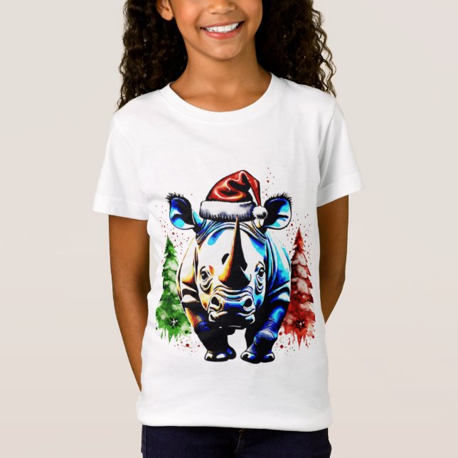 Julsöt rhino t shirt (Framsida)