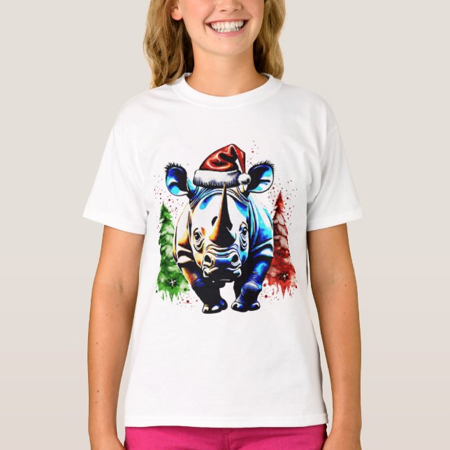 Julsöt rhino t shirt (Framsida)