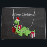 Julsöt, roligt jultomosaur-chalkboard<br><div class="desc">Julsöt trendig Santa dinosauaur vinterkritdesign. Du kan anpassa produkten genom att lägga till ditt namn som smeknamn monogram eller ändra text.</div>