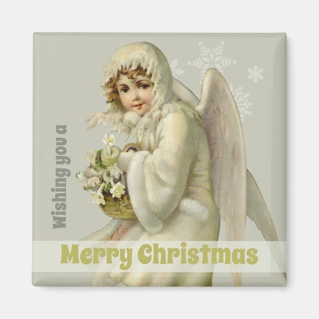 Julsötad Victorian snö angel CC1190 Magnet (Framsidan)
