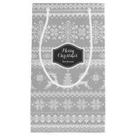 Julsötare grått fair isle mönster monogram