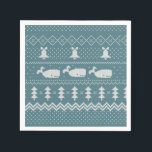 Julsötare Knjutade Mönster Whale Scandi Pappersservett<br><div class="desc">Varma och mysiga vinterdagar och vinternätter illustrerar utformningen,  som har en klassisk,  ful julsvett med vita valar,  jingle klockor,  fir träd och snöflingor. Minimalistisk Julafton-svettare mönster-festiv design i ljusblått och vitt för valfri älskare. Våljullen,  mönster-sötaren. Valgaffelns Julafton utformning. Skandi-valsjulklapparna. Den nordiska valjullen mönster. Julpresenter för val</div>