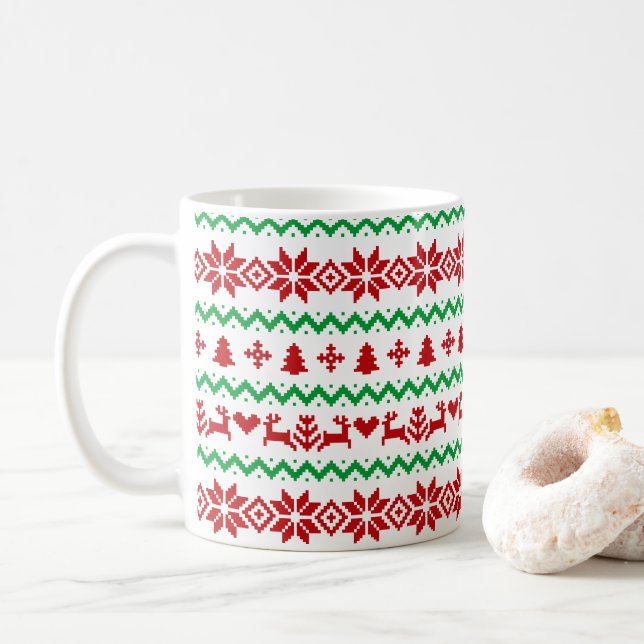 Julsötare Mönster Kaffemugg (Med munk)