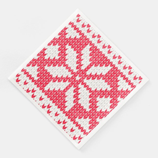 Julsötare Sticka Red Snowflake Pappersservett (Hörn)