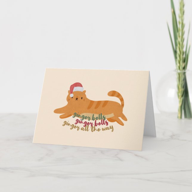 Julspanskatt Puns: Spanskätt Ut i Alla Ändar Kort (Framsida)