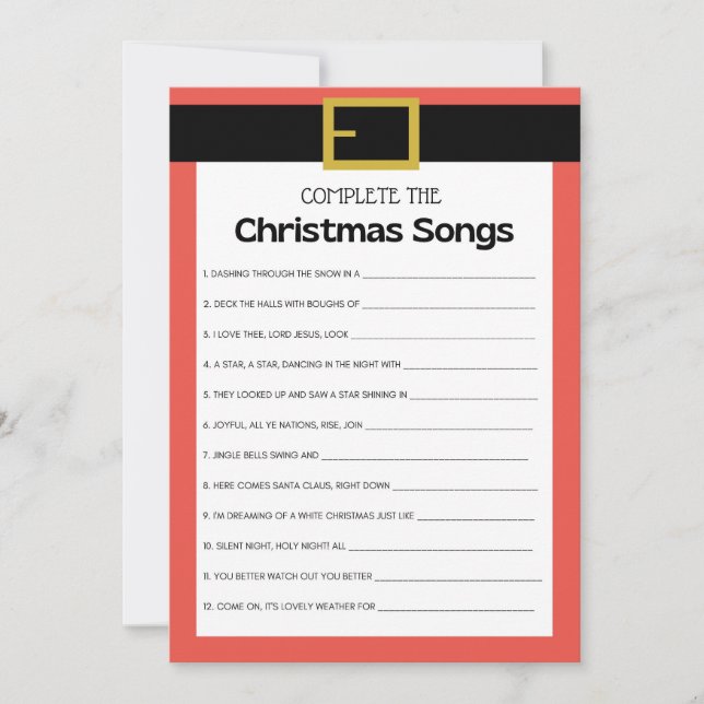 Julspel för roligt - Ej redigerbart - Inbjudningar (Framsida)