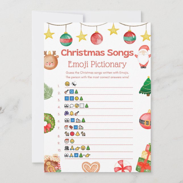 Julspel för roligt - Ej redigerbart - Inbjudningar (Framsida)