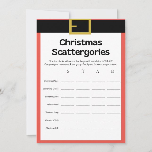 Julspel för roligt - Ej redigerbart - Inbjudningar (Framsida)