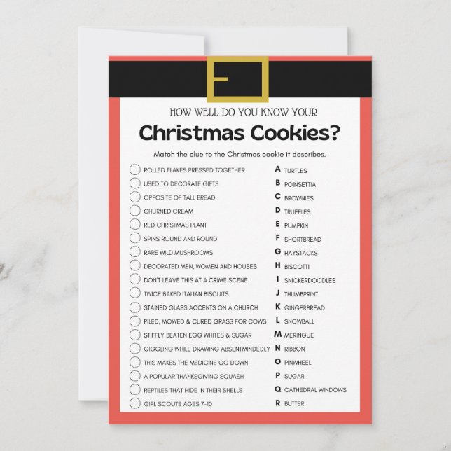 Julspel för roligt - Ej redigerbart - Inbjudningar (Framsida)