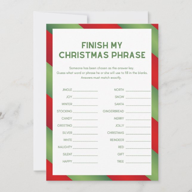 Julspel - inte redigerbart - inbjudningar (Framsida)