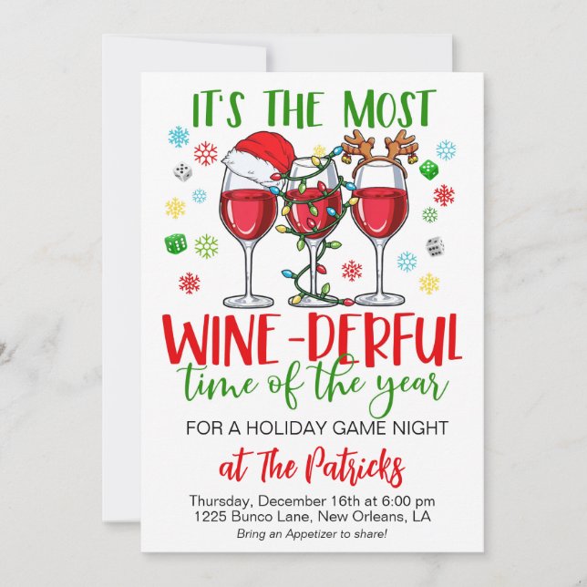 Julspel Night Party Inbjudningar (Framsida)