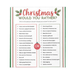 Julspel Would You Rather Anteckningsblock