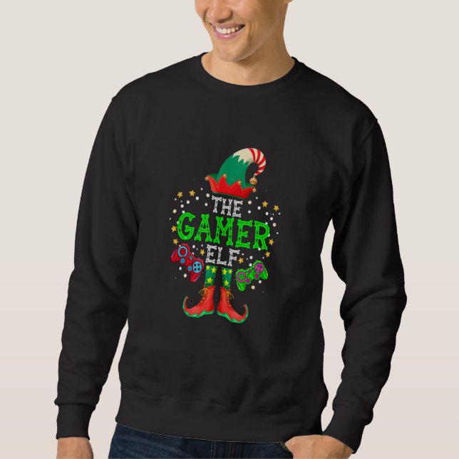 Julspelande Elf   Den Spelande Elfen Spelande   Po Lång Ärmad Tröja (Framsida)