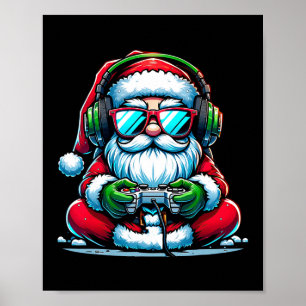 Julspelen Boys Video Game Santa Julafton Poster