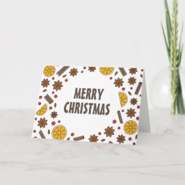 Julspices, kanel, stjärnanis, orangeprickar  kort