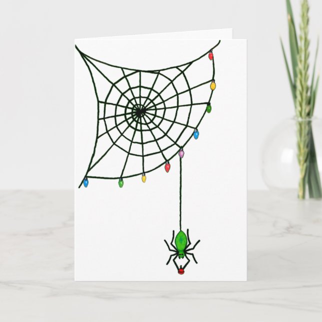JulSpindelnätet Ljus Goth Helgdag Kort (Framsida)