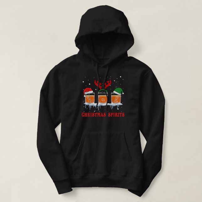 Julspirits Bourbon Scotch Whiskey Funny T S Hoodie (Design framsida)