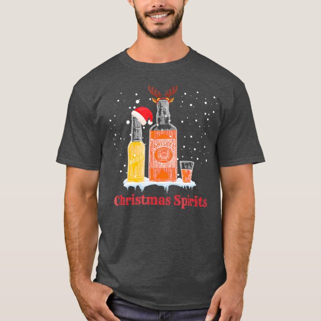 Julspirits Funny Drinking T Shirt (Framsida)