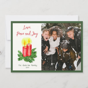 Julspirten Kärlek Peace & Joy Photo Julkort