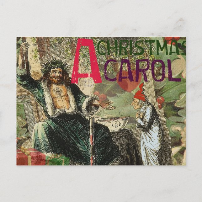 Julspöke Nutid Illustration Scrooge Helg Vykort (Framsida)