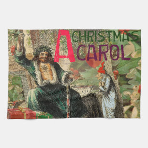 Julspöke nuvarande illustration Scrooge Kökshandduk
