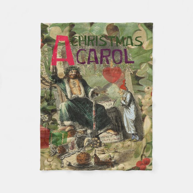 Julspöket Nutid Illustration Scrooge Fleecefilt (Framsidan)