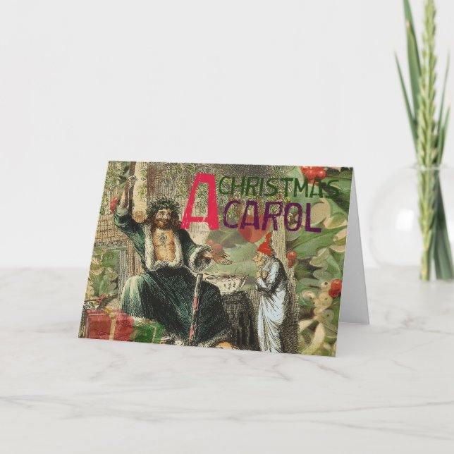 Julspöket Nutid Illustration Scrooge Helgkort (Framsida)