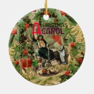Julspöket Nutid Illustration Scrooge Julgransprydnad Keramik