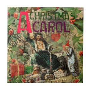 Julspöket Nutid Illustration Scrooge Kakelplatta