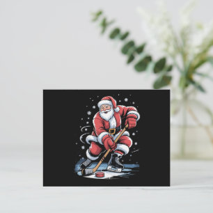 Julsporter Santa Plays Ice Hockey Julafton Helg Vykort