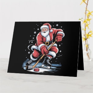 Julsporter Santa Plays Ice Hockey Julafton Kort