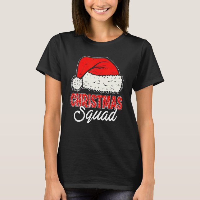 JulSquad Santa Hat Matching Family Christm T Shirt (Framsida)