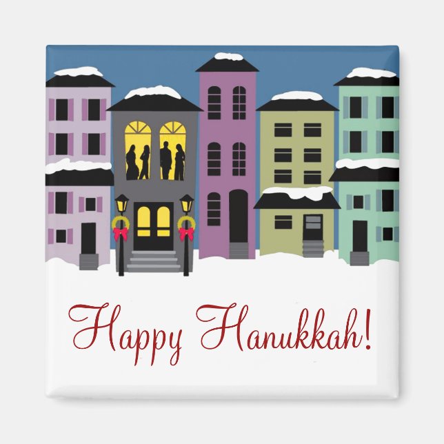 Julstaden ~ Magnet Glad Hanukkah (Framsidan)