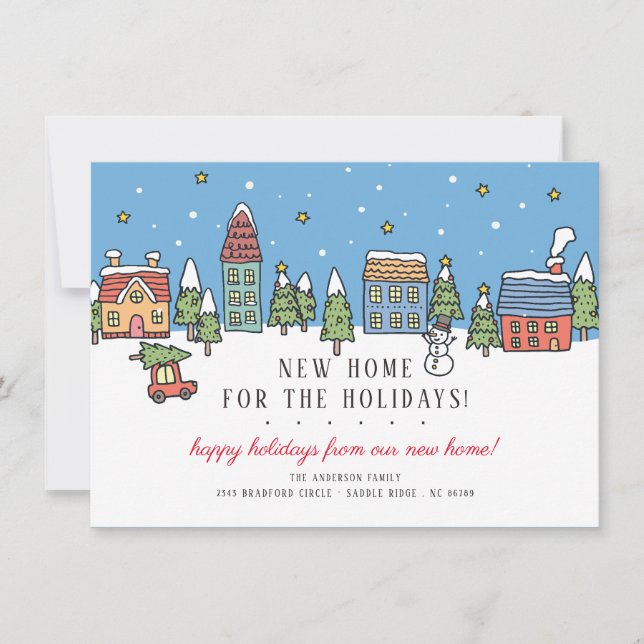 Julstaden New Home för Helgdagarna jul Inbjudningar (Framsida)