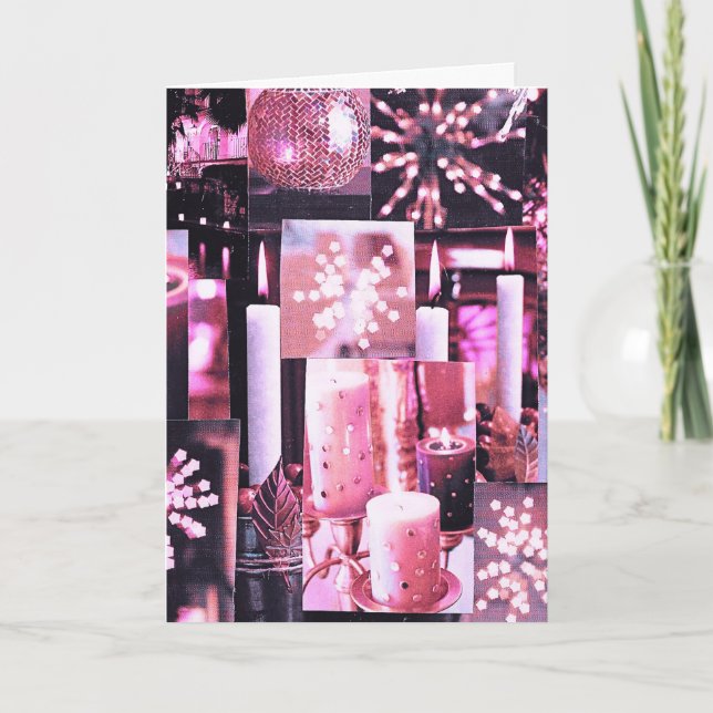 Julstakar och gnistrande vikad högtidskort helgkort (Framsida)