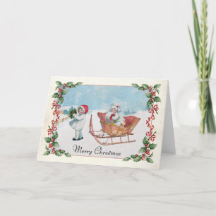 Julstallets Flickor God Jul Mistel Vintage Helgkort