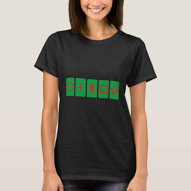 Julstämda färgade Zenerkort Esp-lek  T Shirt (Framsida)