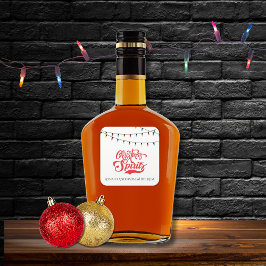 Julstämning Anpassat Namn med Julbelysning Fyrkantigt Klistermärke