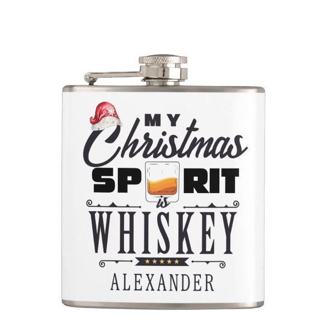 Julstämning Är Whiskey Bourbon Julpresent Fickplunta (Framsidan)
