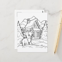 Julstämning barn färgläggnings ren