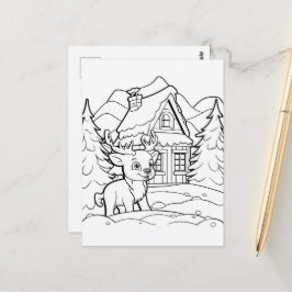 Julstämning barn färgläggnings ren vykort