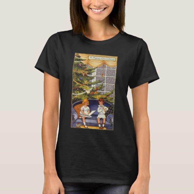 Julstämning, barn som sitter på en soffa t-shirt (Framsida)