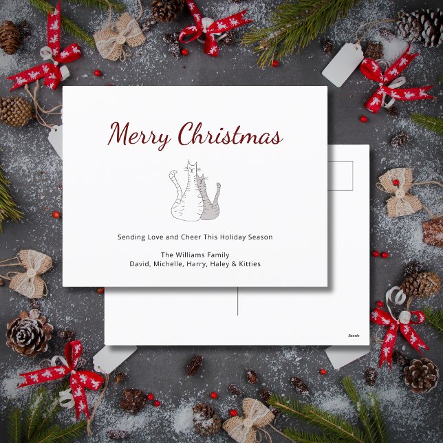 Julstämning Cute Katter Högtid Julkort Helg Vykort (Skapare uppladdad)