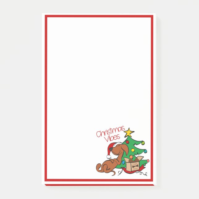 Julstämning Dachshund Hund Post-It Notes Block (Framsida)