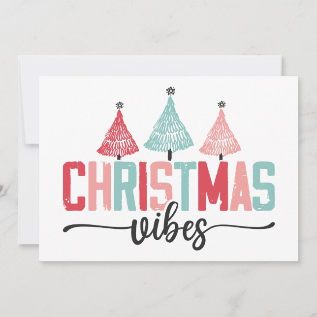 Julstämning - Festlig Träd Design Kort (Framsida)