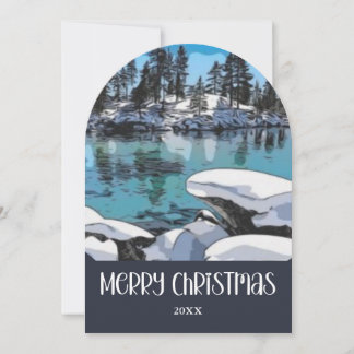 Julstämning från Lake Tahoe Snöglob Julfirande Julkort