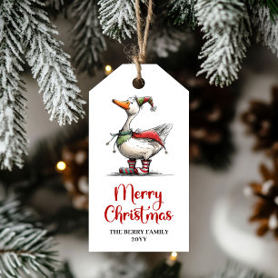 Julstämning Gås Roliga Lekfulla Presentkort Presentetikett